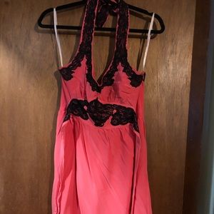 Betsey Johnson lace trim halter dress size 10